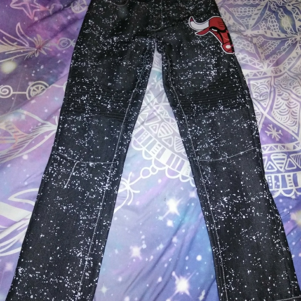 Diamondstash boys chicago bulls splatter jeans